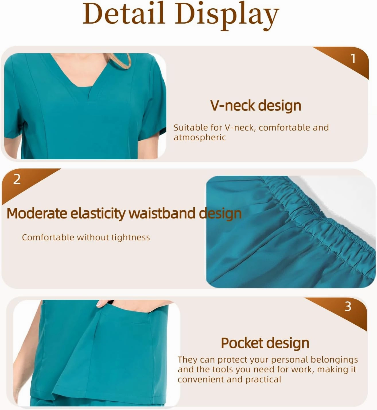 DEEYOTA Women's Medical Uniforms & Scrubs,Scrubs for Women,Medical Scrubs Top and Pants，V-neck Design Fashionable and Simple