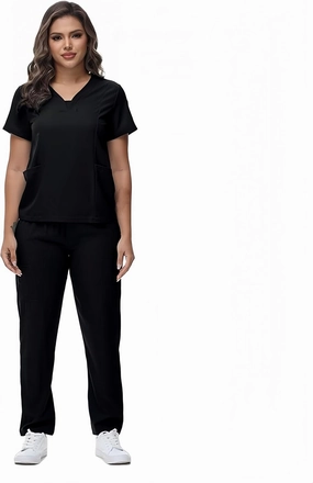 DEEYOTA Women's Medical Uniforms & Scrubs,Scrubs for Women,Medical Scrubs Top and Pants，V-neck Design Fashionable and Simple
