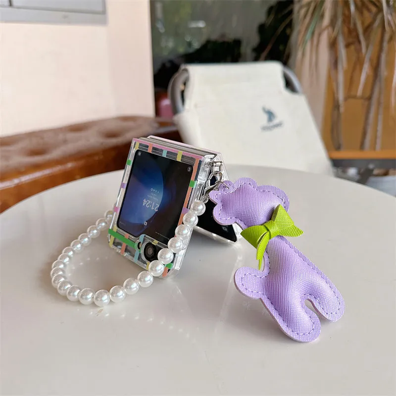 Delight Plaid Teddy Charm Case - Samsung