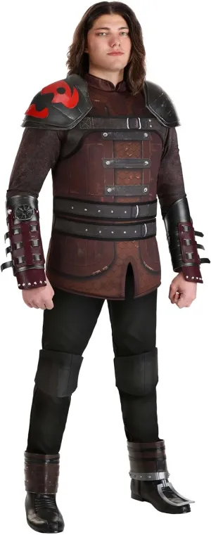 Deluxe How to Train Your Dragon Hiccup Costume for Men - Shirt, Gauntlets, Knee Pads, Shoe Covers & Shoulder Pads