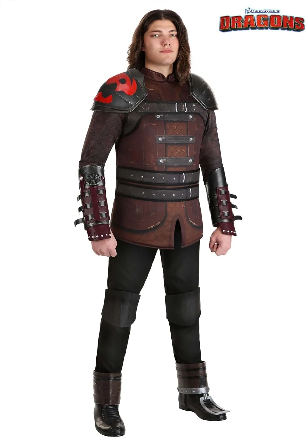 Deluxe How to Train Your Dragon Hiccup Costume for Men - Shirt, Gauntlets, Knee Pads, Shoe Covers & Shoulder Pads