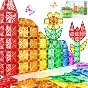 Diamond Magnetic Tiles Kids Toys for Toddlers STEM Magnetic Blocks Building Toys Preschool Sensory Montessori Learning for 3  Year Old Boys Girls Christmas Birthday Gifts Creative Kids Games