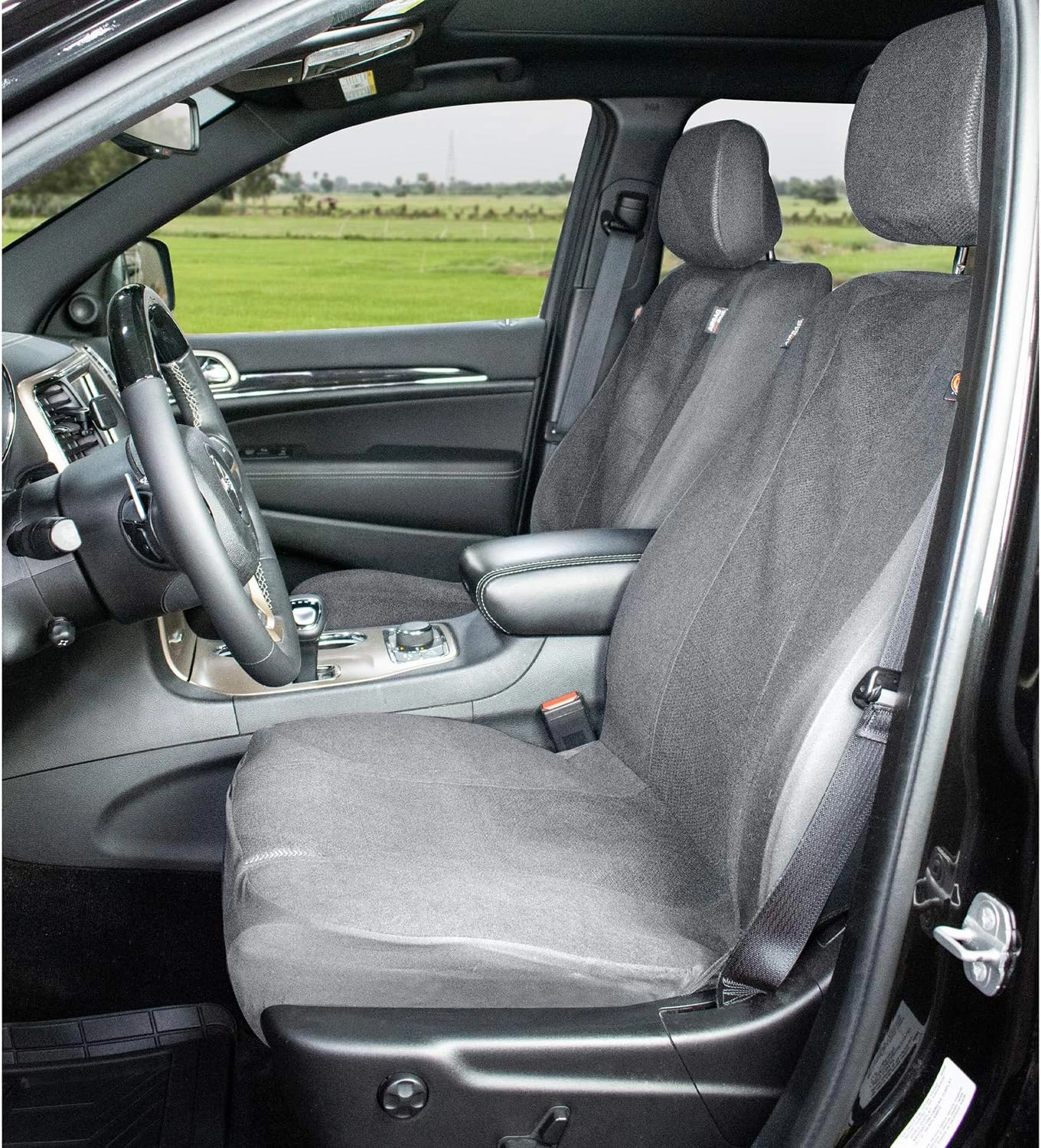 DICKIES 40319 Gray, 2-Piece Seat Cover with Matching Headrest Covers