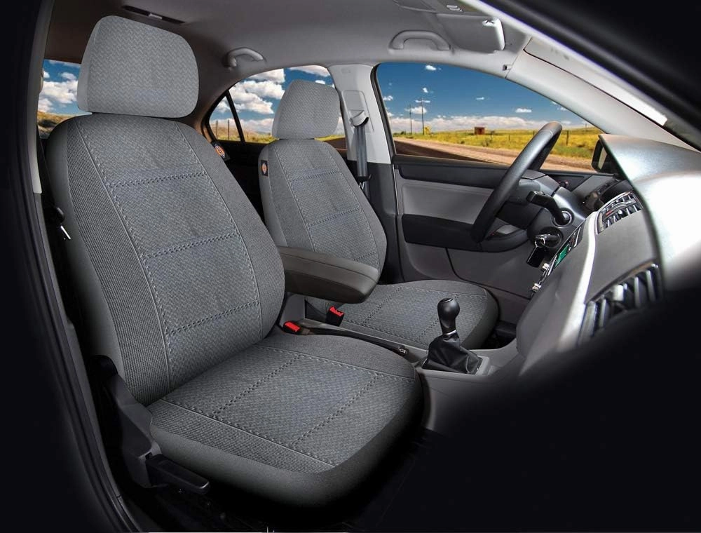 DICKIES 40319 Gray, 2-Piece Seat Cover with Matching Headrest Covers