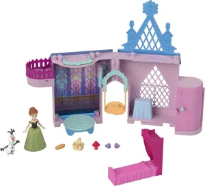 Disney Frozen Storytime Stackers Playset Anna's Castle in Arendelle Doll House with Small Doll, Olaf and 7 Accessories For Kids Ages 4 