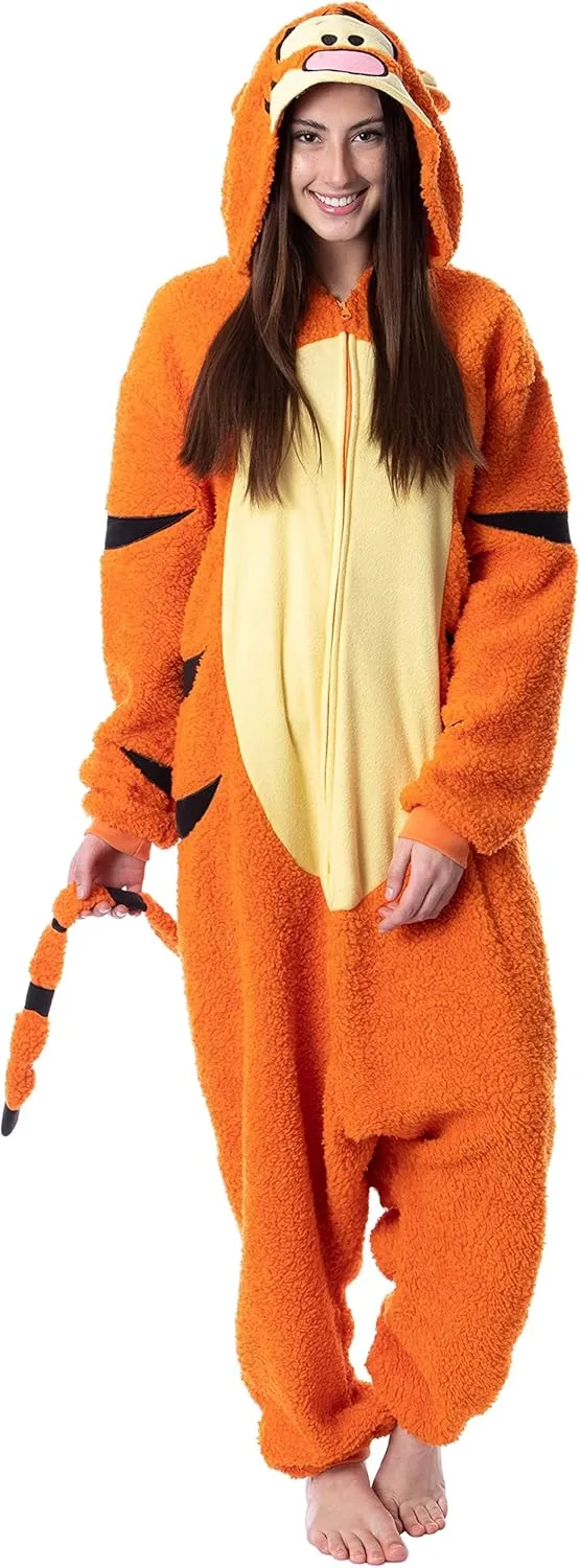 Disney Winnie The Pooh Adult Tigger Costume Plush Kigurumi Union Suit Pajama Outfit