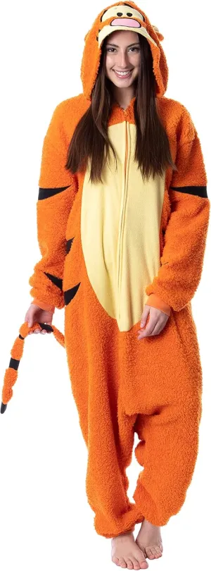 Disney Winnie The Pooh Adult Tigger Costume Plush Kigurumi Union Suit Pajama Outfit