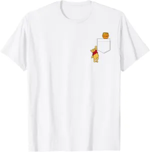 Disney Winnie The Pooh Reaching For Faux Pocket Honey T-Shirt