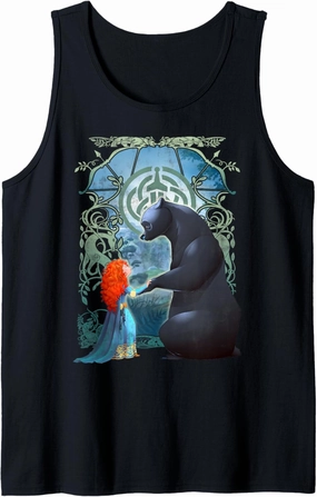 Disney Pixar Brave Merida And Bear Profile Portrait Tank Top