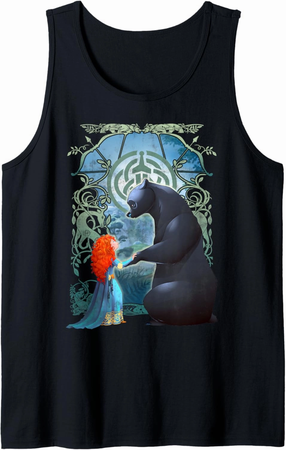 Disney Pixar Brave Merida And Bear Profile Portrait Tank Top