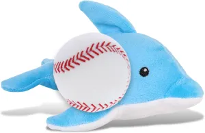 DolliBu Dolphin Stuffed Animal with Baseball Plush - Soft, Huggable Dolphin, Great Gifts for Kids, Adults - 6 Inches