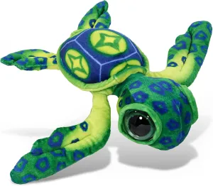 DolliBu Green Sea Turtle Super Soft Stuffed Animal, Cute Realistic Stuffed Animals for Girls, Boys, Adults Animal Gifts, Kids Ocean Nursery Decor for Newborn, Cuddly Wild Baby Plush Toys - 10 Inches