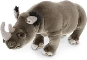 DolliBu Wild Stuffed Animal Soft Plush Collection, Storytime Buddy Rhino Animal for Children, Rhino Plush Safari Stuffed Animals for Girls & Boys - Rhinoceros 14"