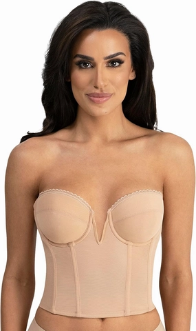 Dominique Valerie Backless Strapless Bra for Women #6390 - V-Wire Plunge, Memory Foam Cups - Lingerie for Women