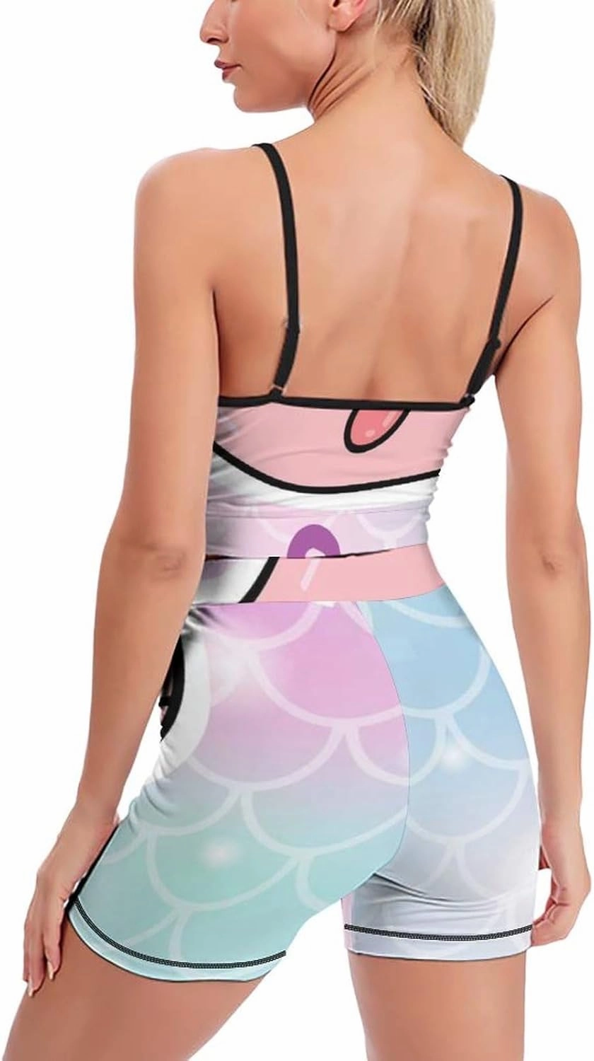 Donnapink Women Yoga 2 Pieces Set, High Waist Stretch Sports Set with Padded (S-2XL)