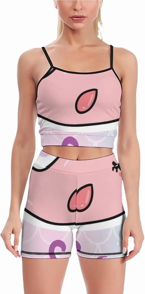 Donnapink Women Yoga 2 Pieces Set, High Waist Stretch Sports Set with Padded (S-2XL)