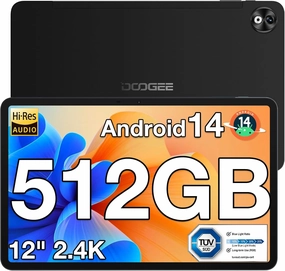 DOOGEE T40PRO 12 inch Tablet, Android 14 Tablets with 10800mAh Battery【Helio G99】 Octa Core Gaming Tablet,20GB RAM 512GB ROM/2TB TF 2.4K FHD IPS Touch Screen,Quad Speakers/BT 5.0/GPS/18W Fast Charge