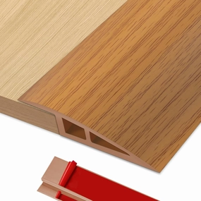 Door Thresholds Floor Transition Strip 36 inch, 1/2'' ~ 3/5'' Threshold Ramps for Doorways, Edge Reducer Vinyl Transition Strip for Door Floor (Light Brown)