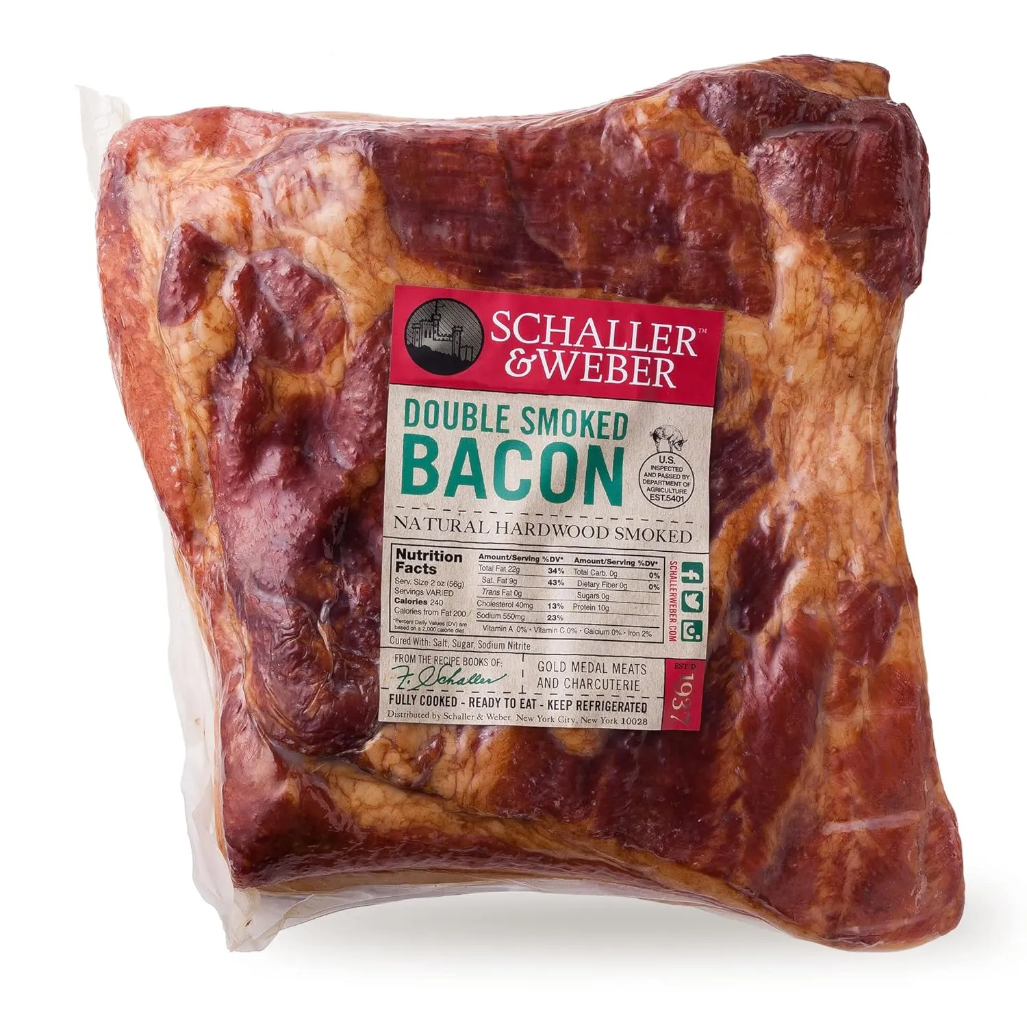 Double Smoked Bacon Slab by Schaller & Weber. 16 oz (2)