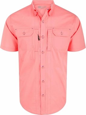 Drake Waterfowl Men's Wingshooter Trey Solid Breathable Lightweight Naturally Wicking Buttoned Short-Sleeved Shirt w/Pockets