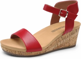 DREAM PAIRS Women's Open Toe Buckle Ankle Strap Platform Wedge Sandals Women 2025
