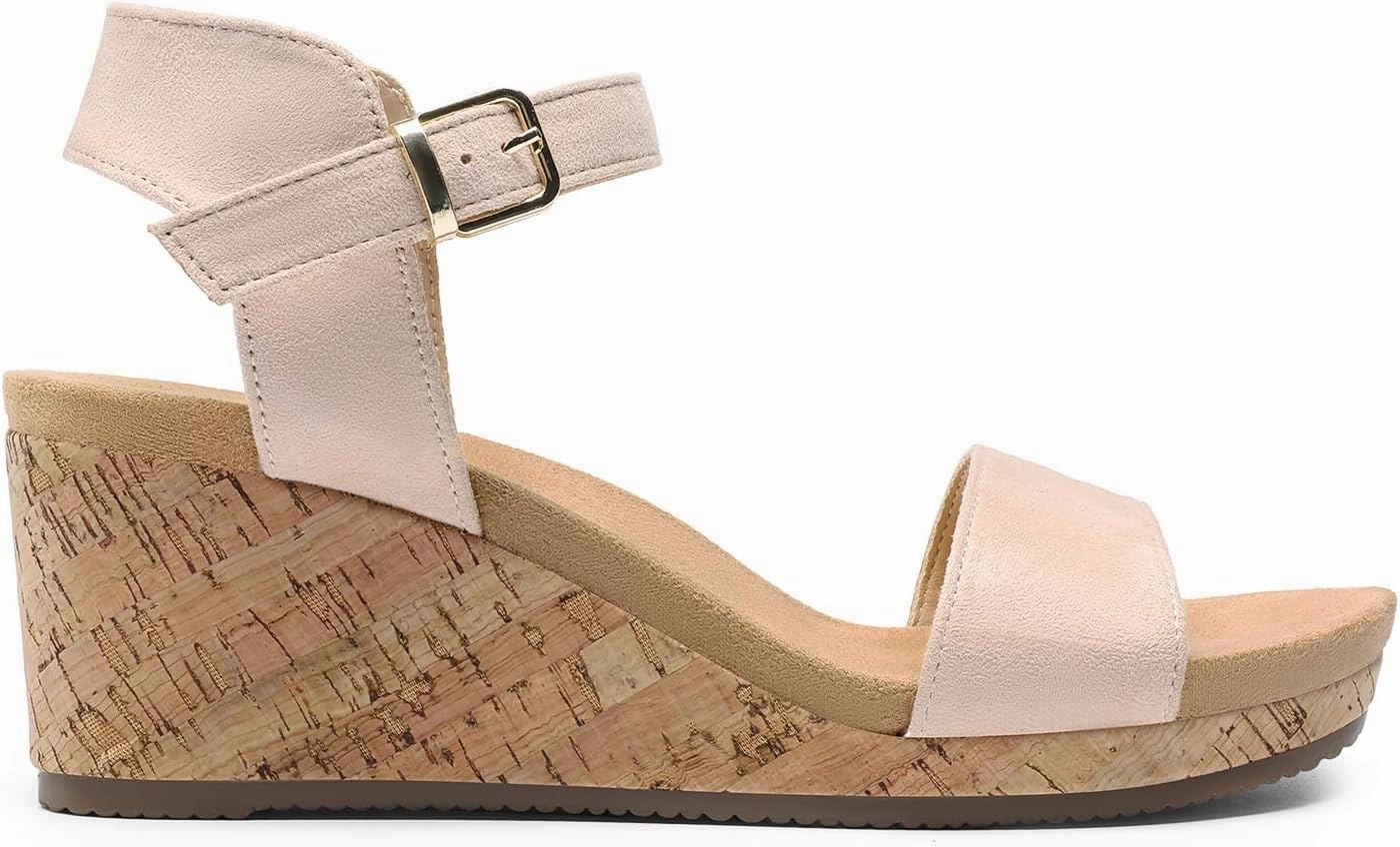 DREAM PAIRS Women's Open Toe Buckle Ankle Strap Platform Wedge Sandals Women 2025