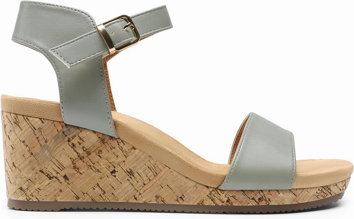 DREAM PAIRS Women's Open Toe Buckle Ankle Strap Platform Wedge Sandals Women 2025