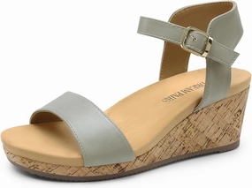 DREAM PAIRS Women's Open Toe Buckle Ankle Strap Platform Wedge Sandals Women 2025
