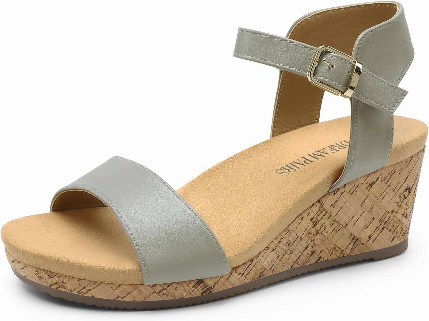 DREAM PAIRS Women's Open Toe Buckle Ankle Strap Platform Wedge Sandals Women 2025