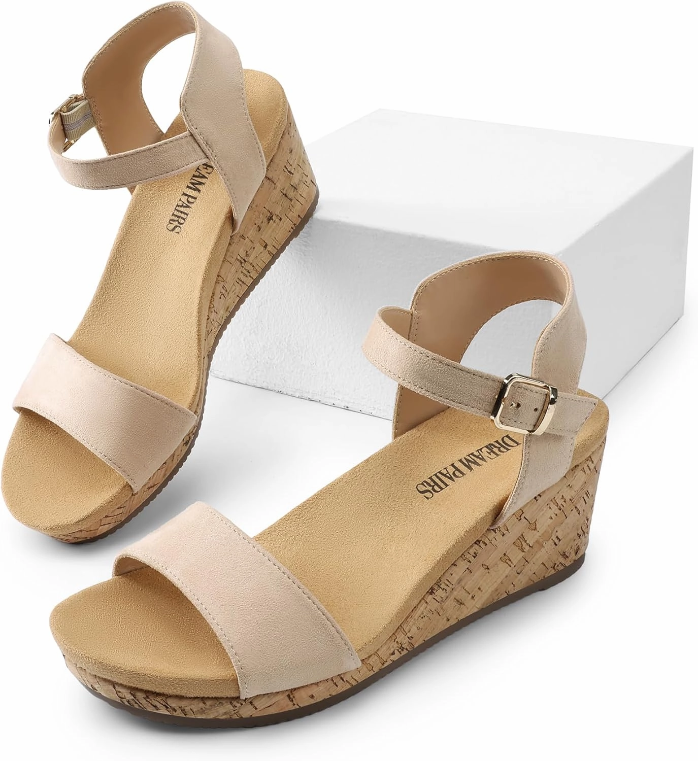 DREAM PAIRS Women's Open Toe Buckle Ankle Strap Platform Wedge Sandals Women 2025