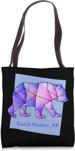 Dutch Harbor AK Galaxy Bear Abstract Geometrical Animal Star Tote Bag
