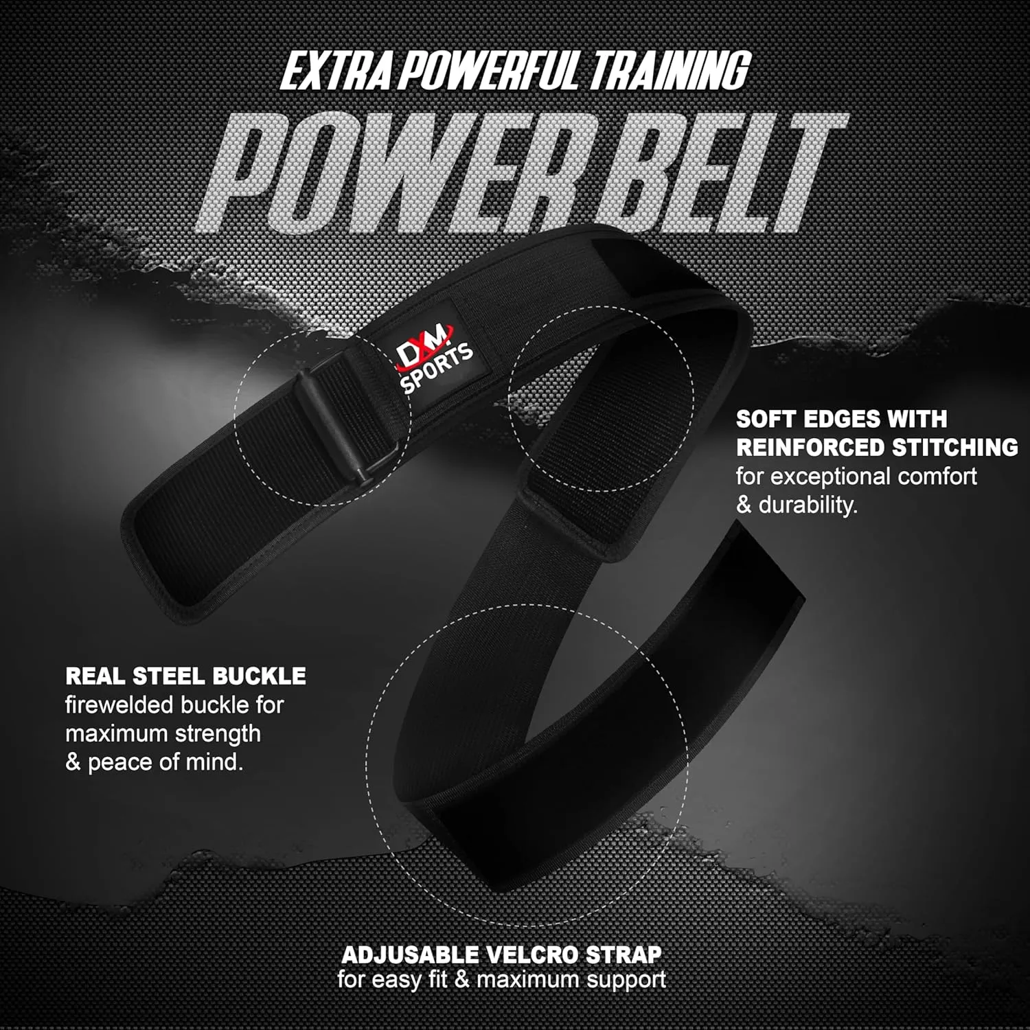DXM SPORTS Self-Locking Weight Lifting Belt - Men Women Gym Fitness Strength Training, Bodybuilding Powerlifting Weightlifting Workout, Deadlift Squat, Pro Exercise Belt