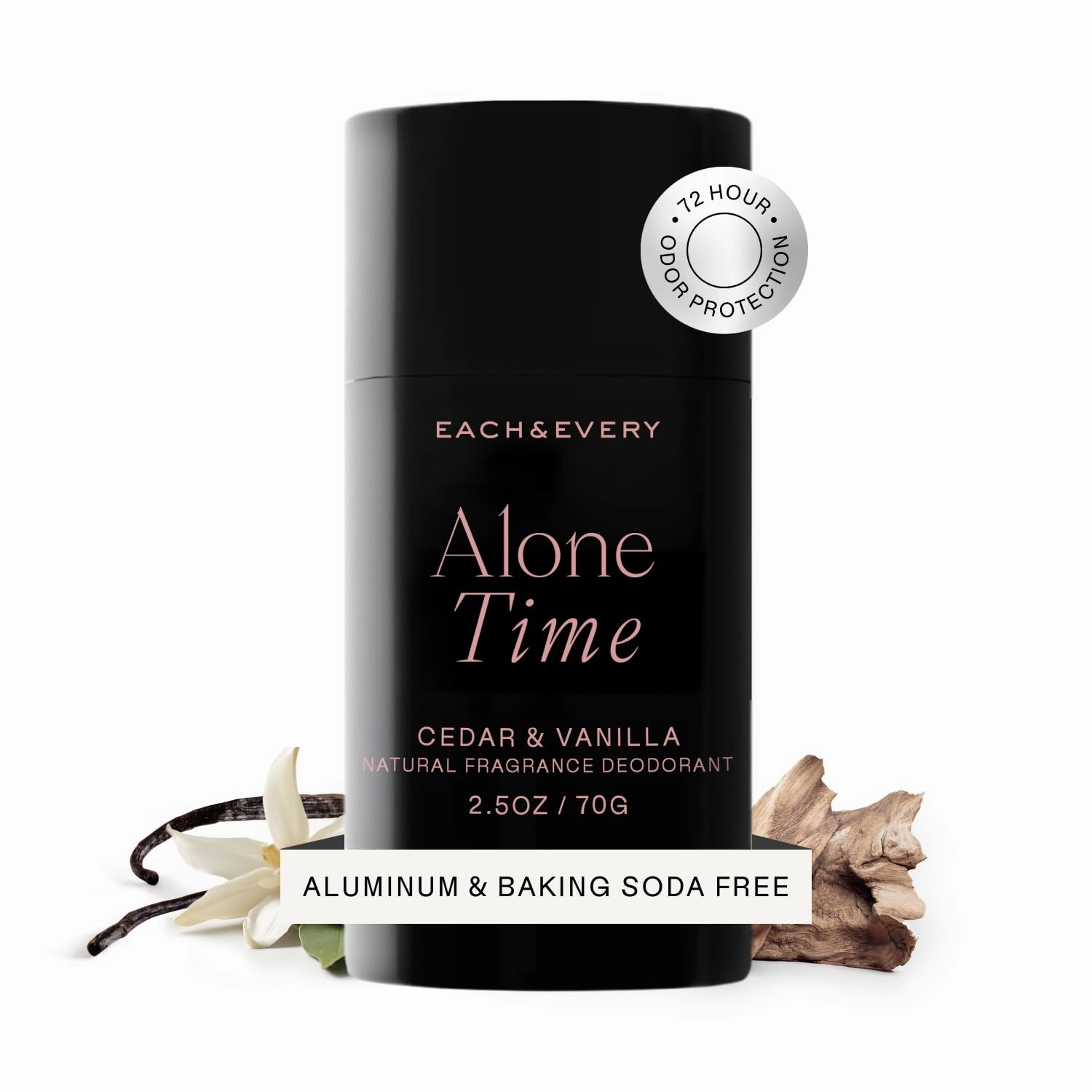 Each & Every Aluminum Free Deodorant for Men & Women, Cedar & Vanilla - All Natural Deodorant for Sensitive Skin, EWG Verified - Clean, Baking Soda Free, Plant-Based Fragrance - 2.5oz