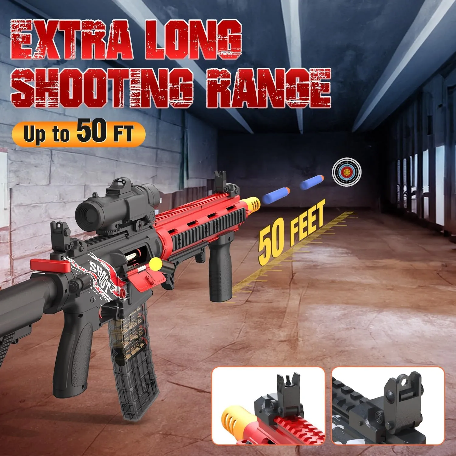 EagleStone Automatic Realistic Toy Gun for Boys, Shell Ejecting Foam Blaster for Kids Ages 8-12,Sniper Rifle,2 Magazines,150 Darts,30 Shells, Electric Machine Guns Toys for Adults Birthday Xmas Gifts