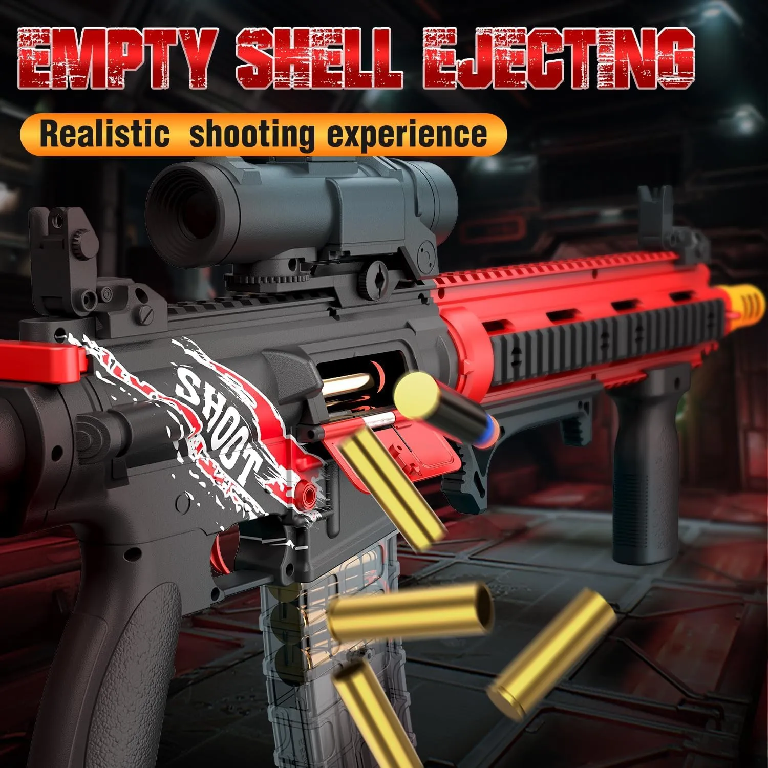 EagleStone Automatic Realistic Toy Gun for Boys, Shell Ejecting Foam Blaster for Kids Ages 8-12,Sniper Rifle,2 Magazines,150 Darts,30 Shells, Electric Machine Guns Toys for Adults Birthday Xmas Gifts