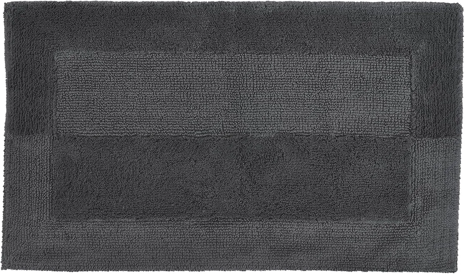 Eco Living Havanna Reversible Cotton Bathroom Rug (33.5x59.1in, Slate Grey)