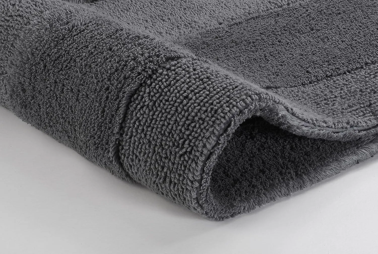 Eco Living Havanna Reversible Cotton Bathroom Rug (33.5x59.1in, Slate Grey)
