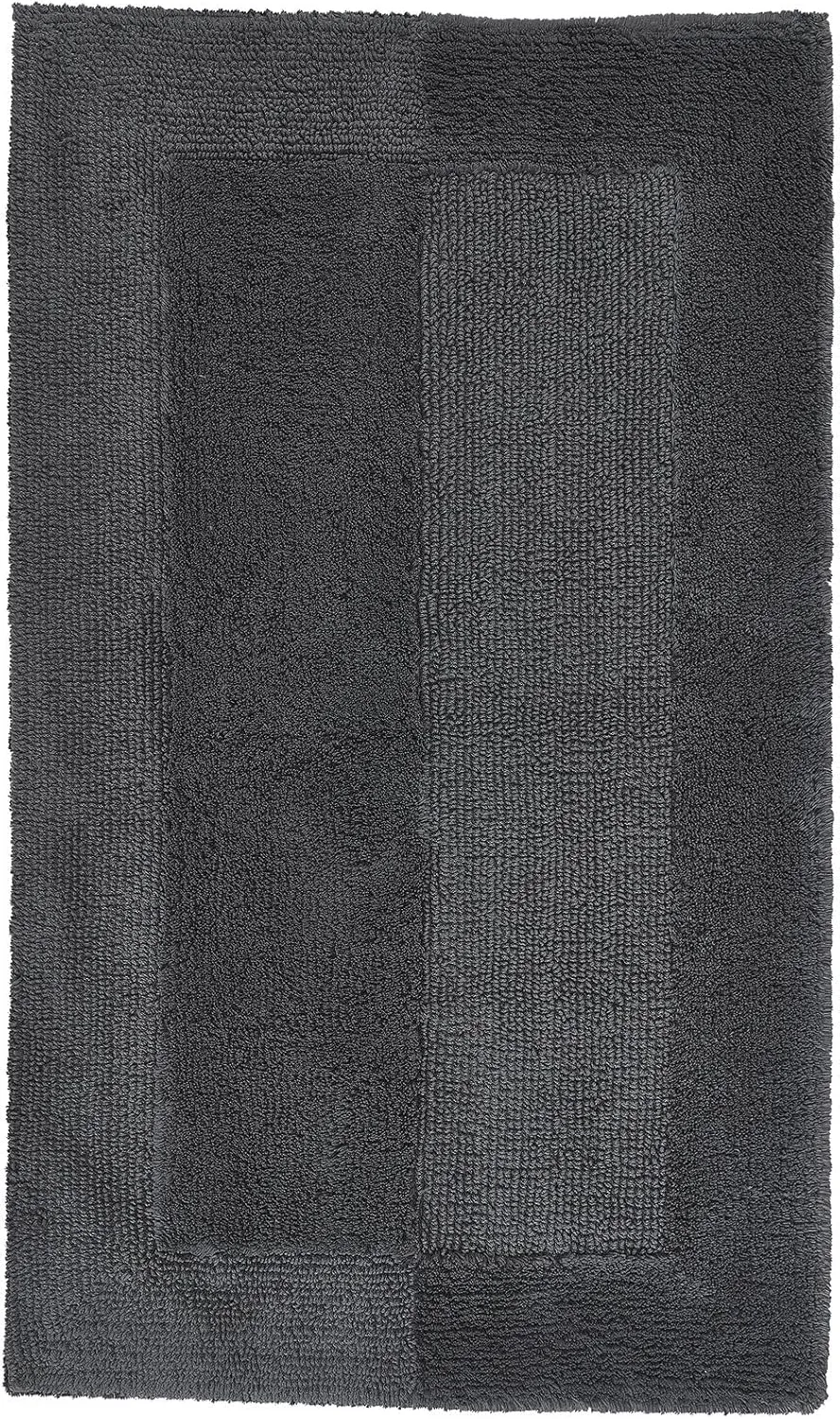 Eco Living Havanna Reversible Cotton Bathroom Rug (33.5x59.1in, Slate Grey)
