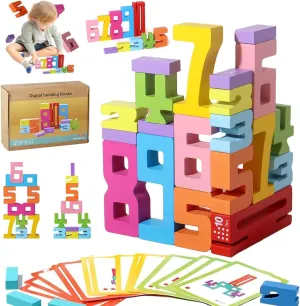 Educational Tool Number Blocks, Educational Number Blocks, Wooden Stacking Numbers, Wooden Number Building Blocks, Large Number Block (20 PCS)