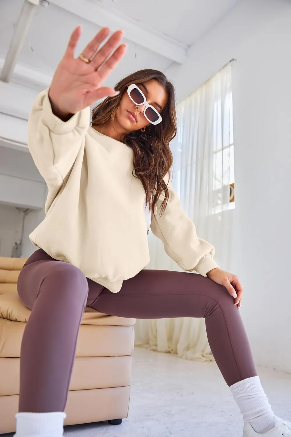 EFAN Womens Oversized Sweatshirts Crewneck y2k Hoodies Fall Fashion Outfits Teen Girls Cute Sweater 2025 Winter Clothes
