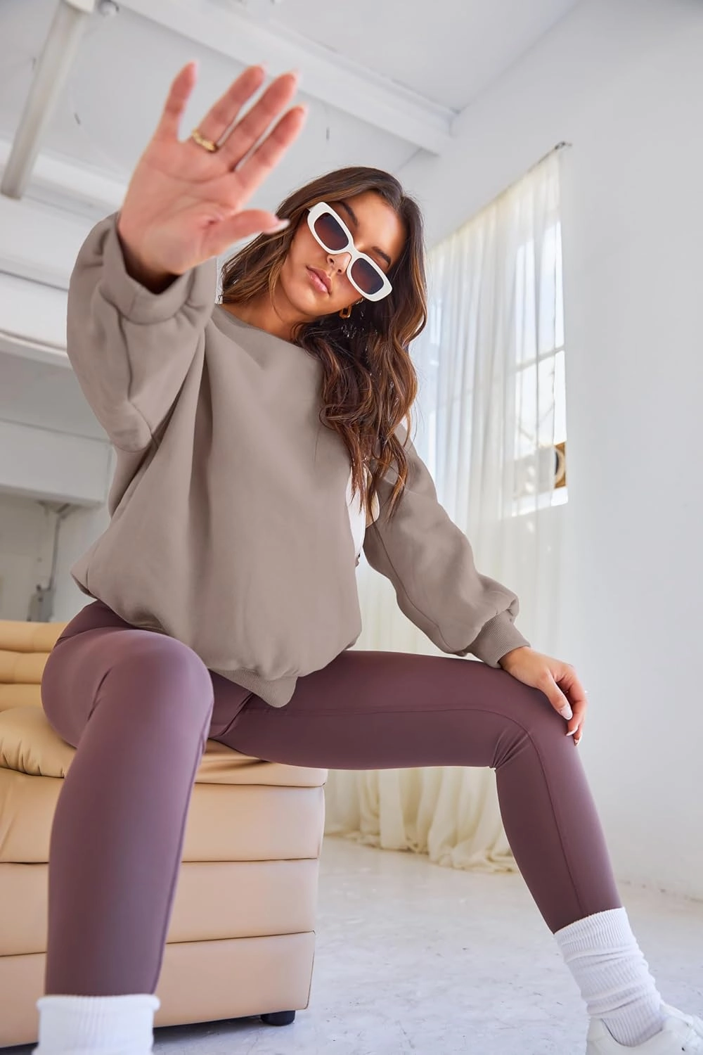 EFAN Womens Oversized Sweatshirts Crewneck y2k Hoodies Fall Fashion Outfits Teen Girls Cute Sweater 2025 Winter Clothes