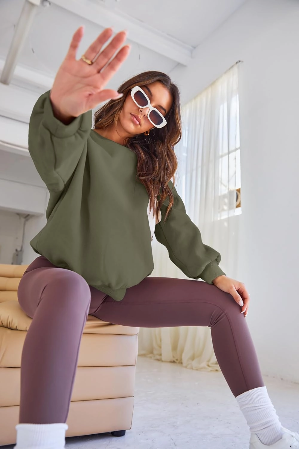 EFAN Womens Oversized Sweatshirts Crewneck y2k Hoodies Fall Fashion Outfits Teen Girls Cute Sweater 2025 Winter Clothes