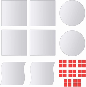 Eight Piece Mirror Tiles Multi-Shape Glass, Body Mirror, Gym Mirror, Dance Mirror and in Home & Kitchen Home décor
