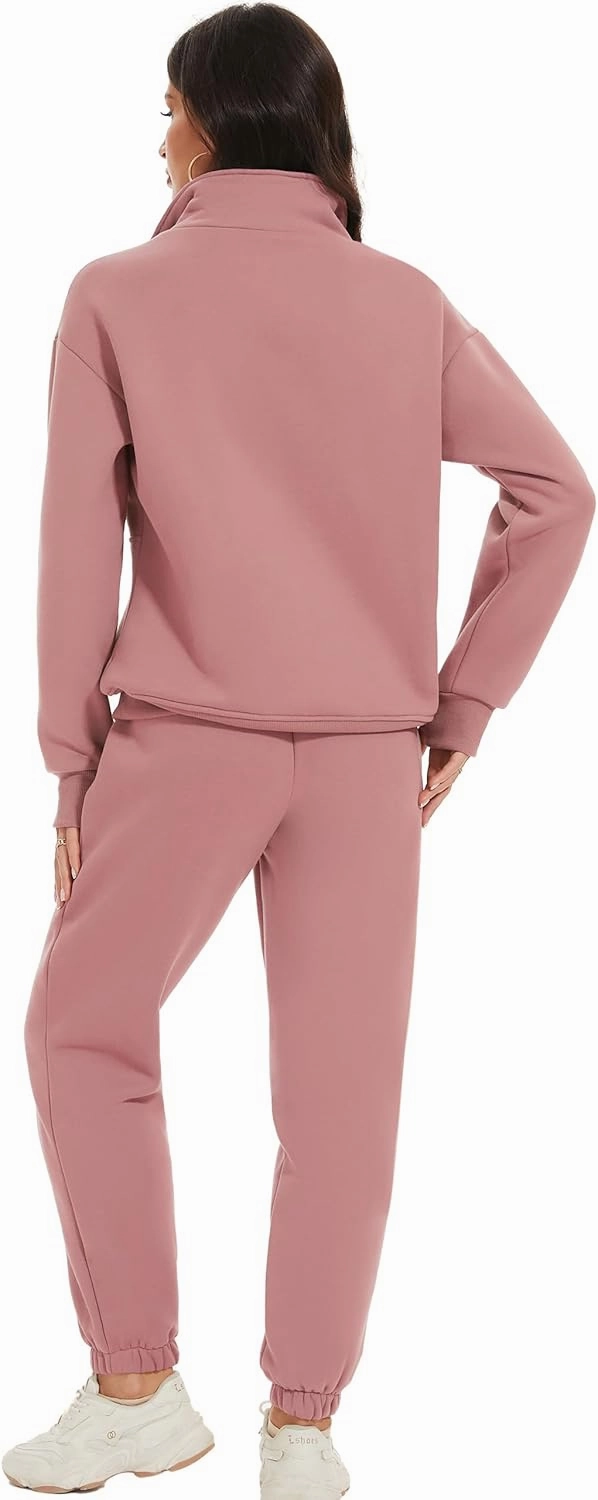 Eisctnd Womens Fleece 2 Piece Sweatsuit Lounge Set Long Sleeve Sweatshirt Jogger Pants Tracksuit Sweatsuit 2025 Fall Sets