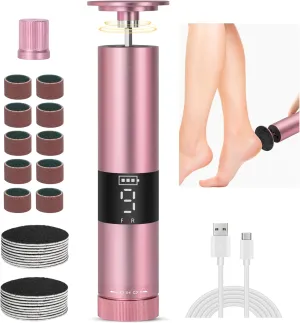Electric Foot Callus Remover & Nail File - 2-in-1 Pedicure Foot File Kit with 9-Speed, Digital Screen,30 Pcs Sandpaper for Men Women,Long-Lasting Pedicure Tools for Dead Dry Skin