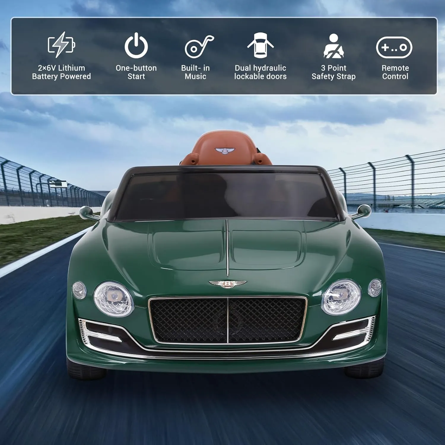 Electric Kids Ride On Cars Toy, 12V Battery Powered Licensed Bentley Vehicles with Parent Remote Control, Headlights, MP3, USB Port, Horn and Double Doors, for Boys and Girls