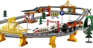 Electric Train Sets for Boys 4-8, Battery Operated Train Set with Tracks, Gifts for 3 4 5 6 7 8  Years Boys and Grils Birthday Party Favor Gift