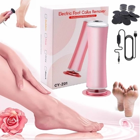 Electric Foot Callus Remover, Foot Filer, Pain-Free Electric Callus Remover for Feet, 360 Rotation Adjustable Speed Electric Foot File Pedicure Tool, Gentle and Not Hurt Feet (Pink)