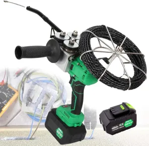 Electrical Wire Puller Lithium,Powered Threading Machine for Construction and Home Decor, 4 Wheel Drive with Dual Battery Support