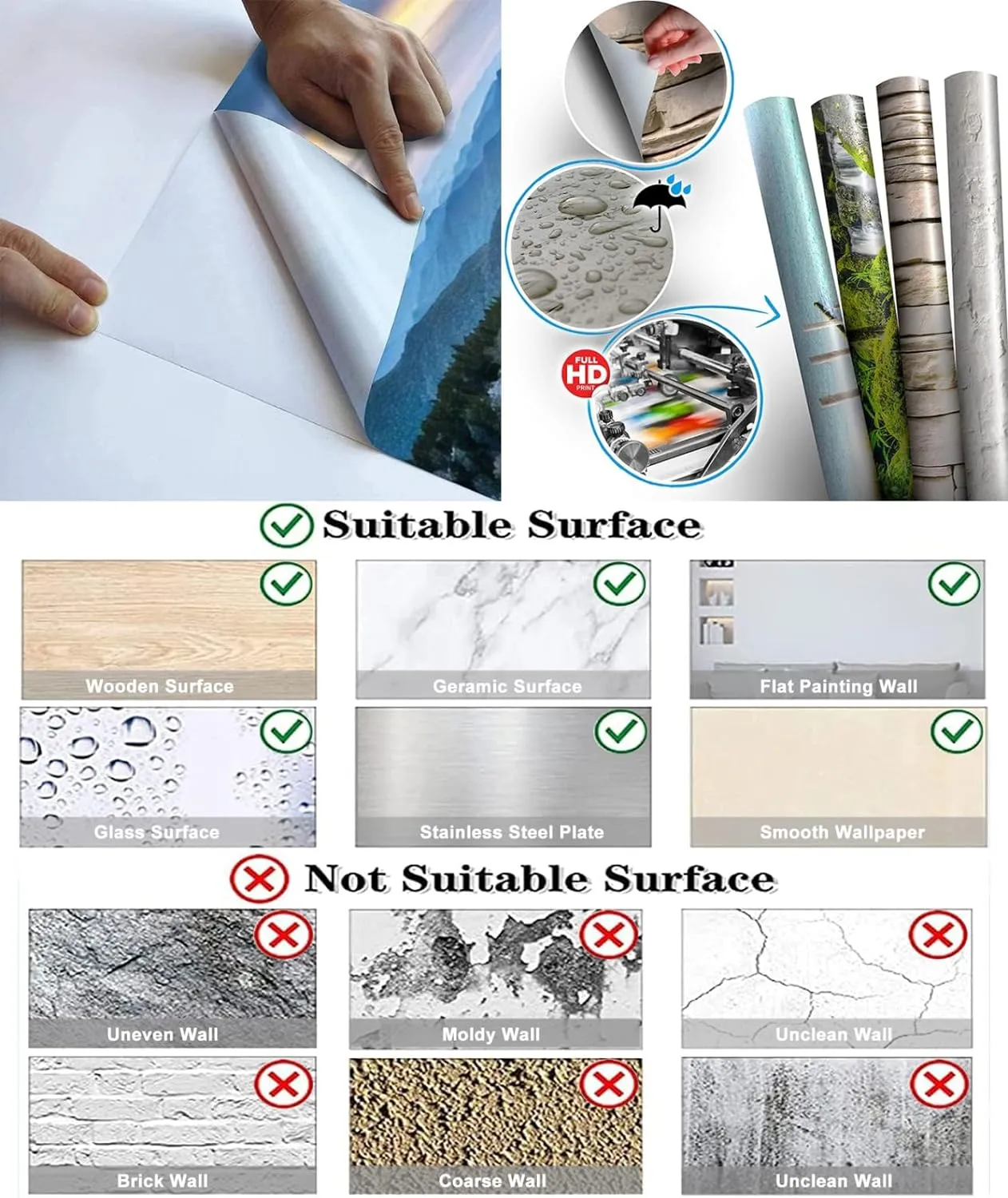 ELGADO Alpine Grassland 3D Wall Decal, Natural Scenery Wall Mural,Removable Large Self Adhesive Wall Sticker-Peel and Stick Wallpapers,Fadeless Odorless for Home Decor,157.5" W x110.3 H